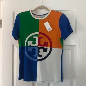 Tory Burch Color-Block Logo T-Shirt - new with tags